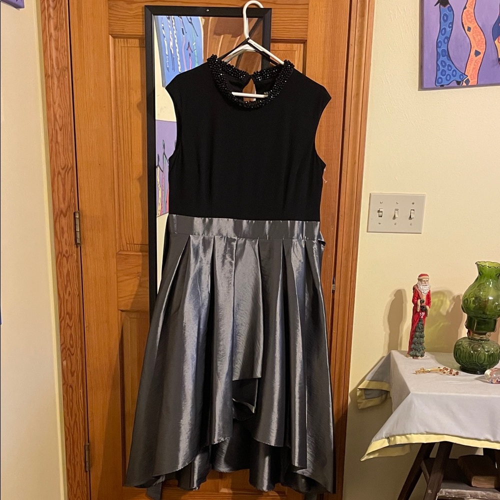 SL Fashions Black Dress with Beaded Neckline brand new